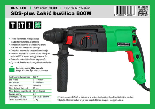 SDS-Plus Kombi Čekić Bušilica 800W